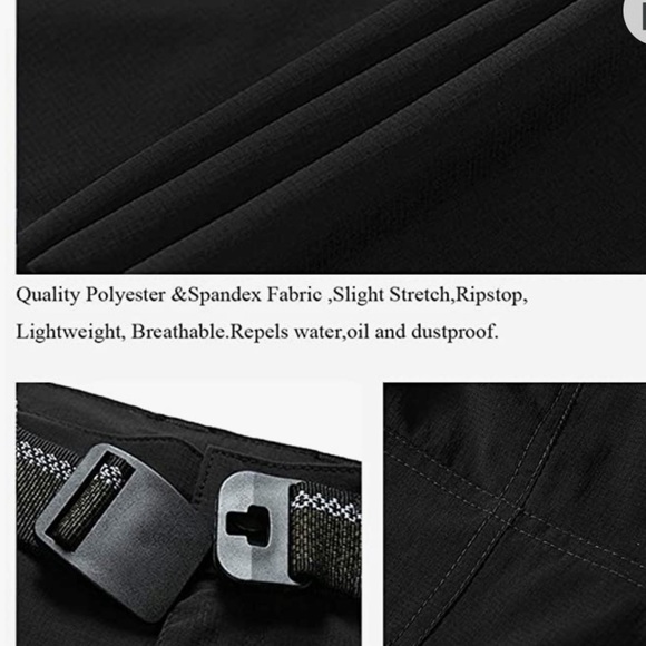 TBMPOY Outdoor Quick-Dry Lightweight Waterproof Hiking Mountain Pants with Belt - Picture 3 of 9